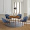 Armen Living Arcadia and Juno 42" Round Blue and Walnut Wood 5 Piece Dining Set SETARDI5JNWABLU42 - alternate 9